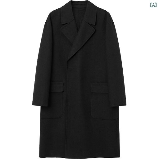 メンズ ブラックコート 紳士服 春秋 ウール シングルブレスト レジャー アウトドア カジュアル ゆったり メンズ ブラックコート 紳士服 春秋 ウール シングルブレスト レジャー アウトドア カジュアル ゆったり