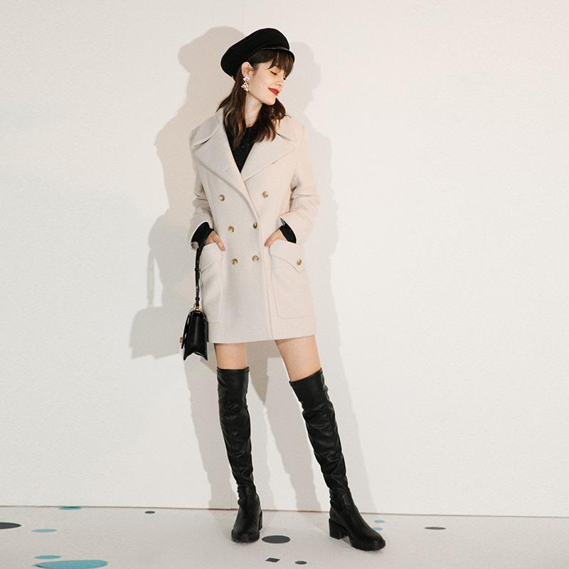 レディース ウェア 春 エレガント イタリア 薄手 コート ミディアム丈 長袖 トップス ファッション ホワイト(4)