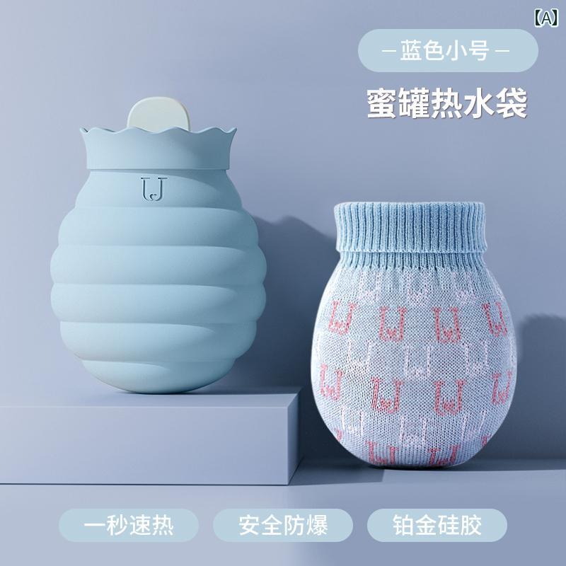 湯たんぽ シリコン 暖かい ハンドウォーマー かわいい 青 赤 ピンク