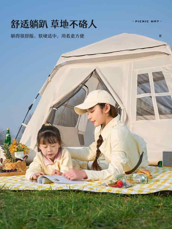 テントマット ピクニック 防湿 クロス 増粘 アウトドア キャンプ 防水 便利 春 格子柄 恐竜柄 パターン..