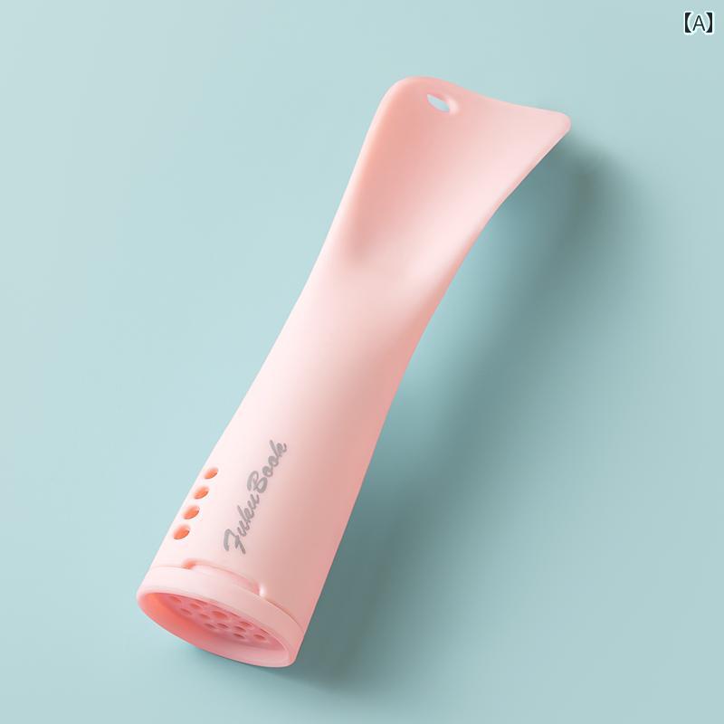 プラスチック靴べら 短いハンドル ポータブル 吊り下げ式 リフター パーティー 着用 エイド 防臭 ボックス ピンク ホワイト グリーン