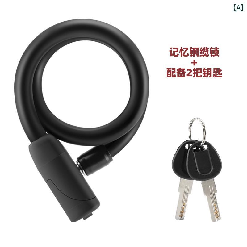 自転車 ロック 盗難防止 ポータブル 折りたたみ式 黒