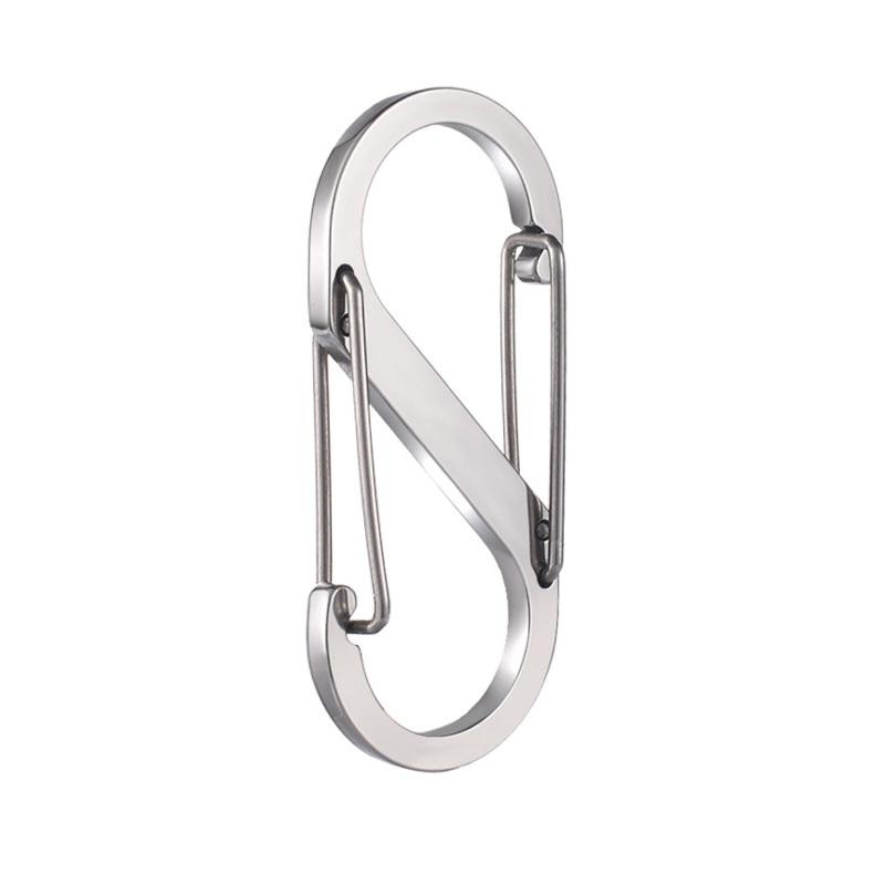 カラビナ ステンレス S字型 吊り バックル ワイヤー 車 ミニ キー 屋外 フック 戦術的 非磁性 号 8ワード