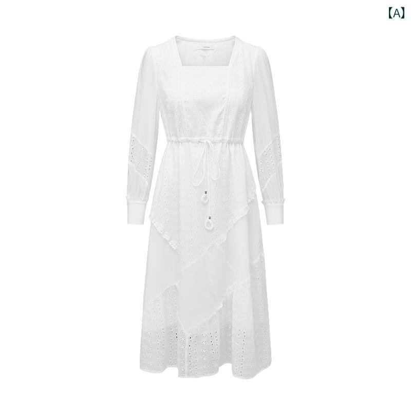 花柄 ドレス 春 ドレープ レース柄 南フランス マナー ミモレ丈 プルオーバー ワードスカート ベージュ