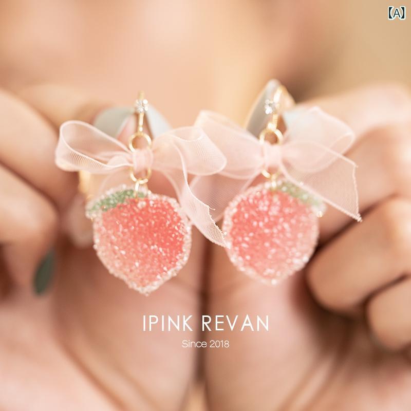 かわいい イヤリング レディース フェアリー イヤークリップ ピンク