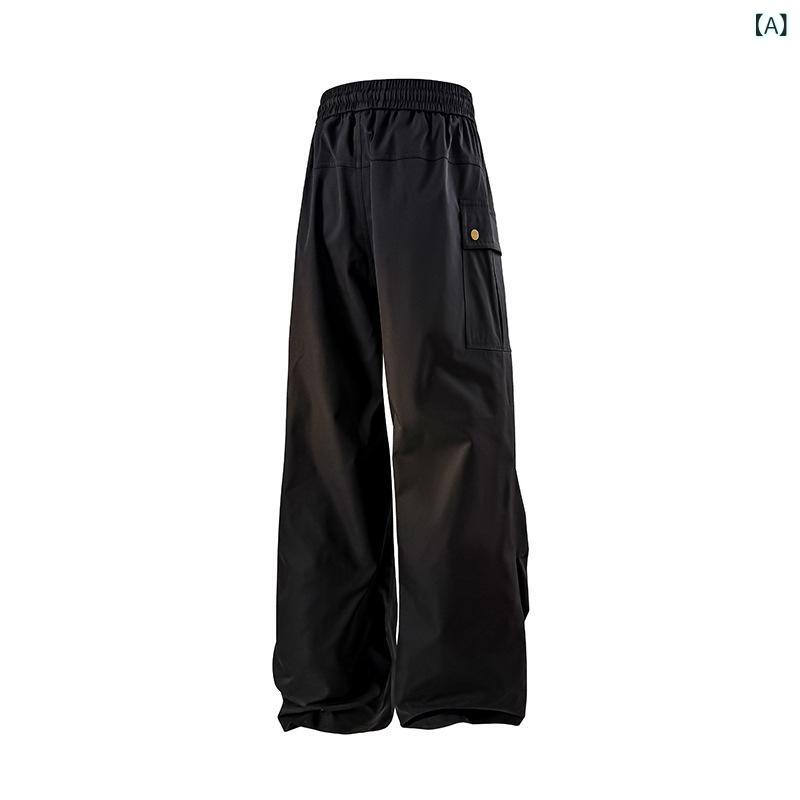 カーゴパンツ レディース メンズ ユニセックス ワイドパンツ ワークパンツ ストリート系 アメカジ系 カジュアルパンツ ボトムス ベージュ系 低腰 ゆったり 大きいサイズ 体型カバー 着痩せ スタイルアップ 伸縮性 高見え 普段使い アウトドア 通学用