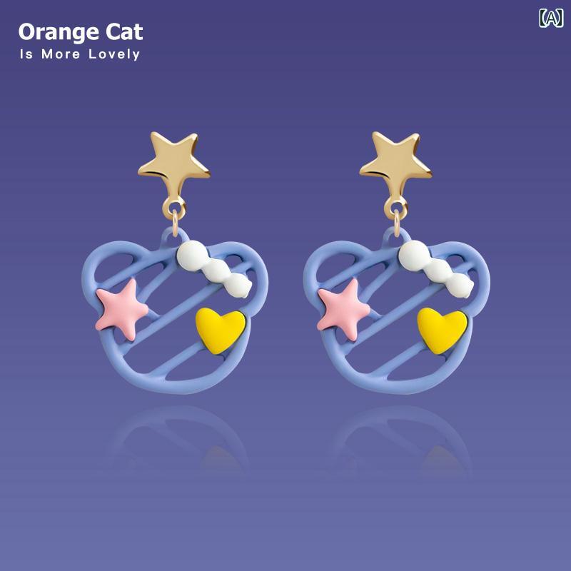 かわいい イヤリング レディース 夏 青