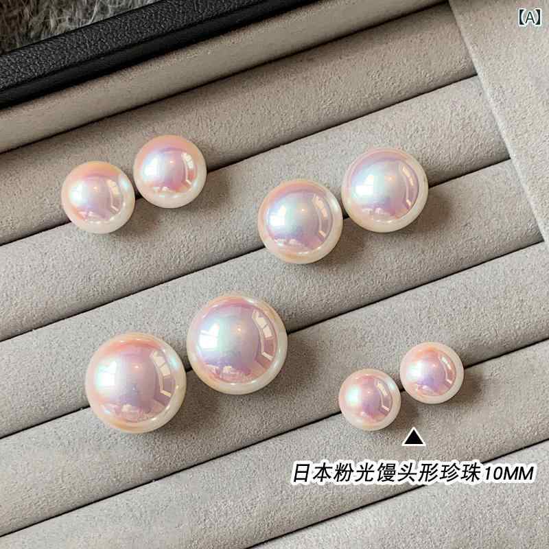 イヤリング 925 シルバー 針 フレンチ フラット ラウンド 蒸しパン ピンクパール 女性 ライト ハイファ..