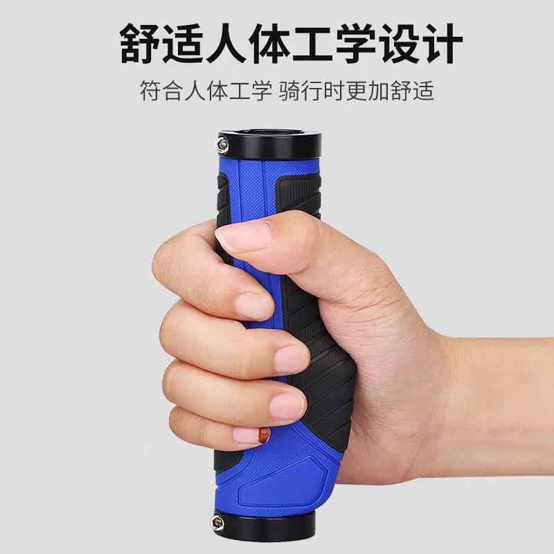 自転車 グリップ マウンテンバイク ハンドル バー セット 衝撃吸収 スポンジ ゴム 滑り止め ユニバーサル ブラック レッド ブルー(4)