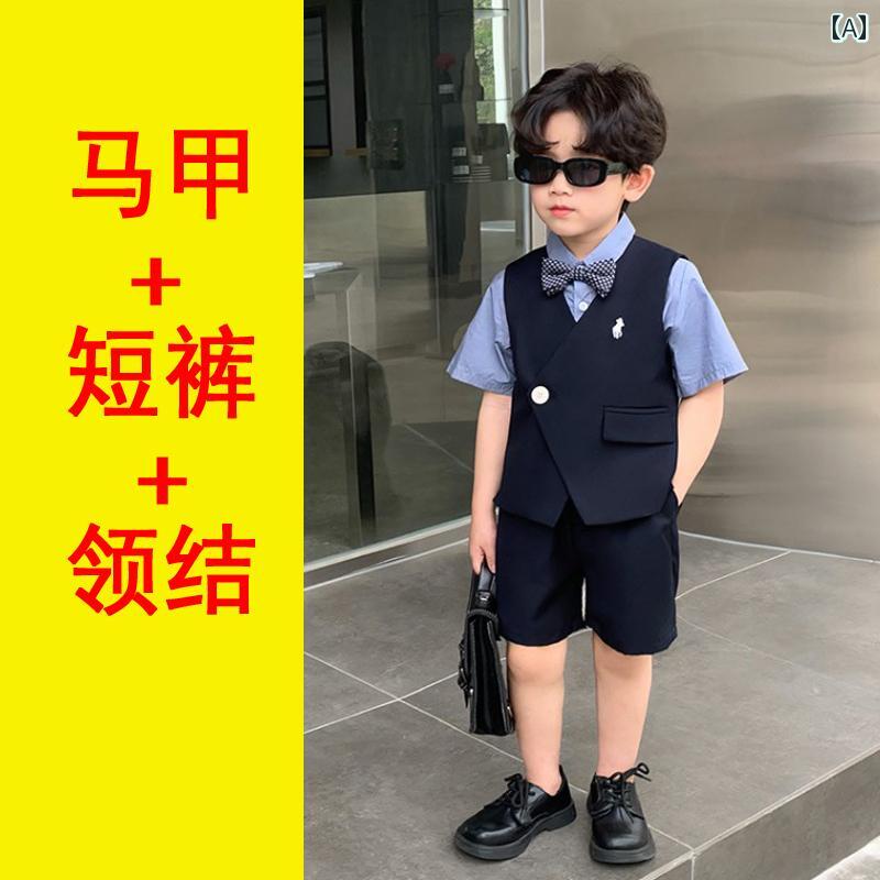 ドレス スーツ 女の子 男の子 小さめ 夏 子供 フォーマル シングルボタン 無地 韓国 薄手 チェック柄 ..