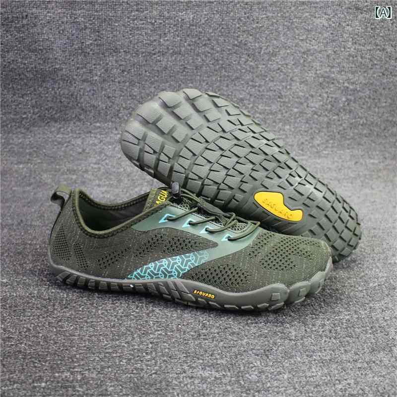 男性 五本指 靴 滑り止め 通気性 速乾 アウトドア ハイキング 登山 フィットネス 釣り グリーン