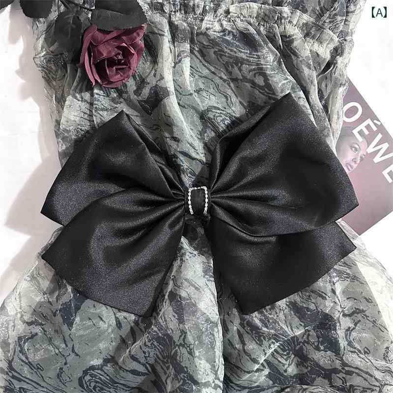 蝶ネクタイ 大きなちょう結びブローチ 誇張された大きな ドレス スカート シャツ 服装飾 無地 レジャー ブラック ホワイト