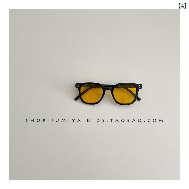 子供用 サングラス 男女兼用 夏 サンシェード 日焼け防止 黄色 黒 茶色