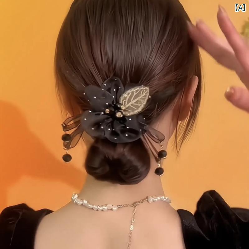 ヘアアクセサリー リングヘッド ロープ ゴムバンド 女性のネクタイ フラワー 可愛い 綺麗 おしゃれ 頭..