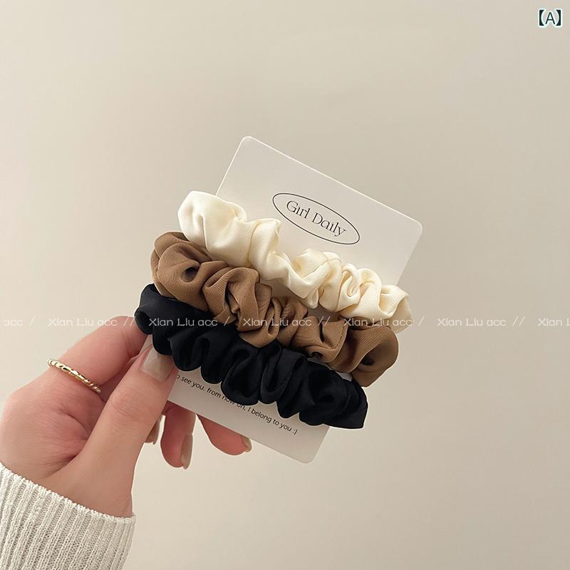 ヘアアクセサリー ネクタイ ゴムバンド リング 女性 ロープ 結んだ髪 頭飾り シンプルな高弾性 スーツ ..