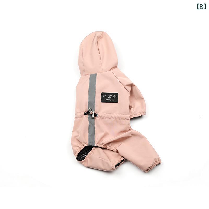 ドッグウェア レインコート ペット用品 犬 防雨 通気性 反射 四本足 速乾 中型 カジュアル ブルー ピンク