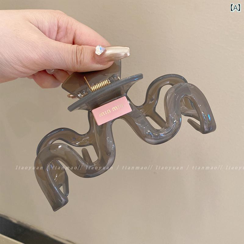 ヘアクリップ レディース ヘッドギア シンプル グレー 白 茶色