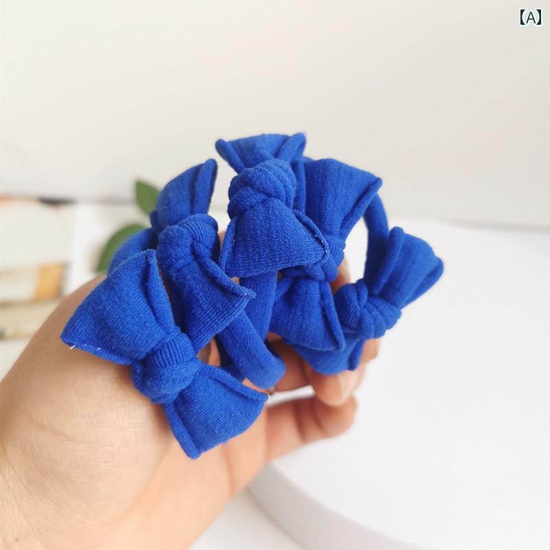 ヘアロープ ブルー カラフル 女性 ゴムバンド リボン ベーシック 春 アクセサリーポニーテール かわい..