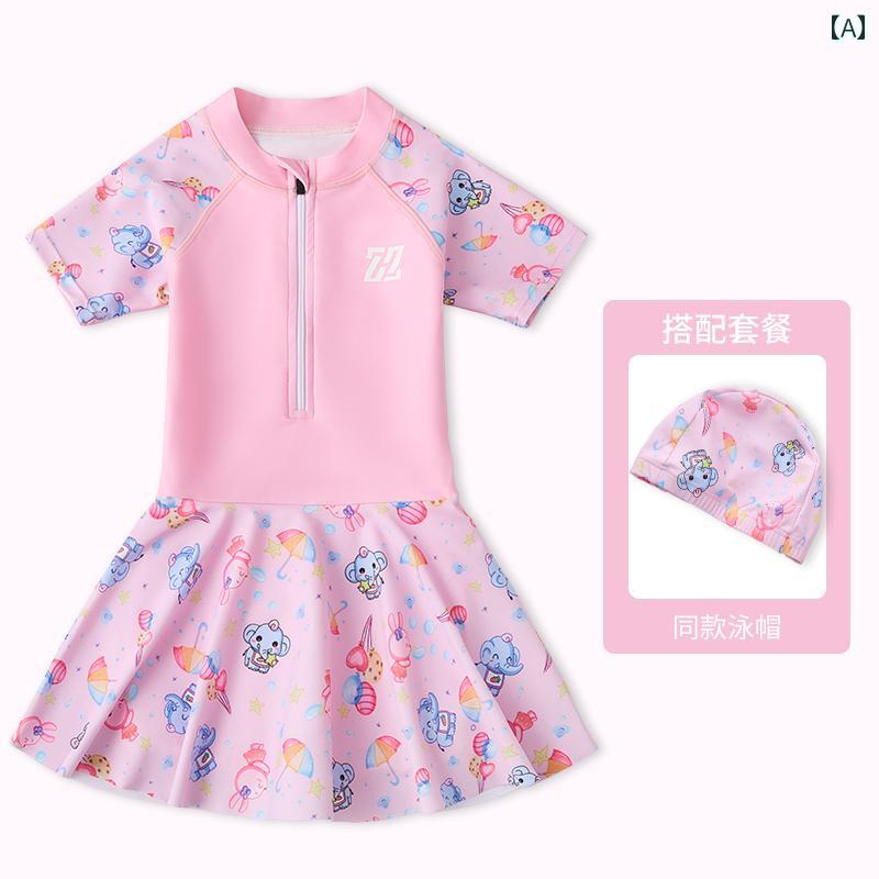 女性用 日焼け防止水着 子供 女の子 夏 中小 ベビー プリンセス スカート ワンピース 水泳 温泉 綺麗 可愛い おしゃれ