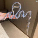 ヘアクリップ レディース ヘッドギア エレガント ラインストーン付き シルバー ゴールド 黒