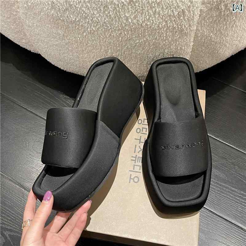 プラットフォームシューズ レディース 厚底 サンダル 黒 ピンク