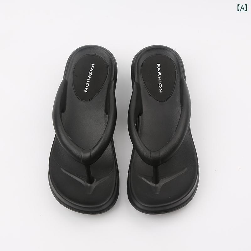 プラットフォームシューズ レディース 滑り止め 厚底 サンダル シンプル 黒 白 ピンク