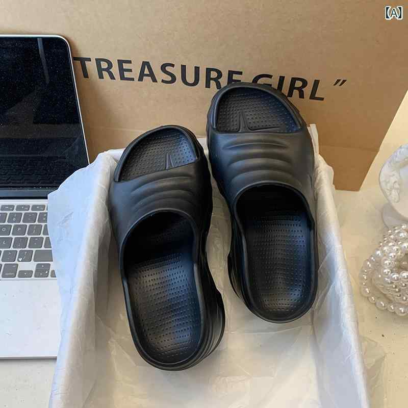 プラットフォームシューズ レディース マフィン 防水 厚底 メッシュ サンダル 黒 白