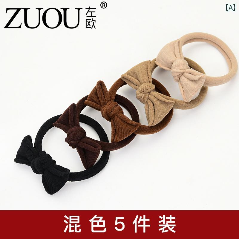 ヘアバンド 黒 レディース リボン かわいい高弾性 シンプル 茶色 ワインレッド ベージュ