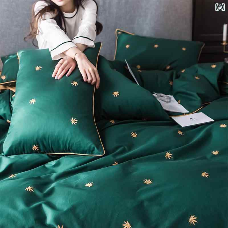 ベッドシーツ ヨーロピアン 北欧 イン 寝具4点 綿 掛け布団 カバー 3点セット 綺麗 おしゃれ 可愛い シンプル