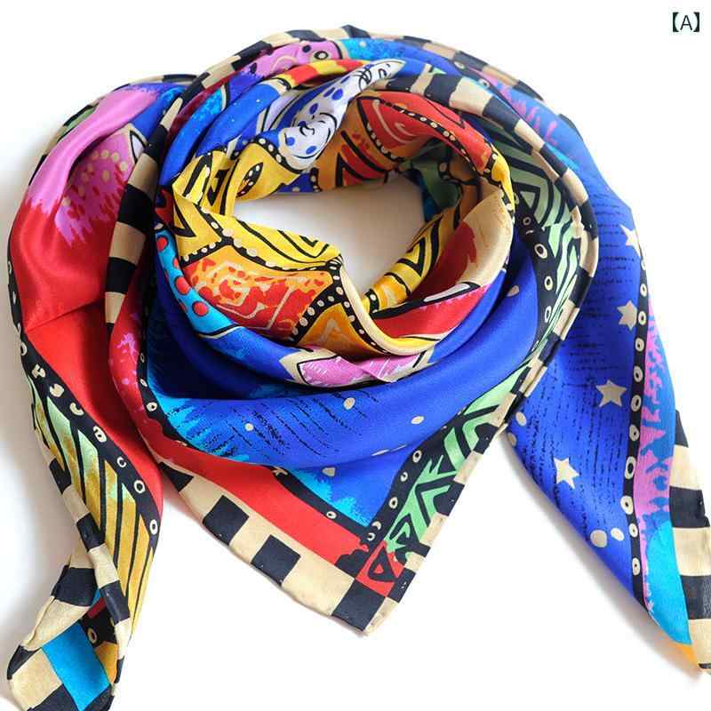 女性 スカーフ クレープ デシン シルク 粋な桑 90センチメートル 大きな正方形 ショール 春秋 綺麗 おしゃれ 可愛い 多機能 マルベリー