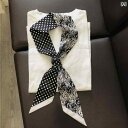 女性 スカーフ 西洋 両面 狭い ベルト 小さな ロング シルク ヘッド バンド レトロ 水玉リボン ストリーマー 綺麗 おしゃれ 可愛い 長方形 アメリカ