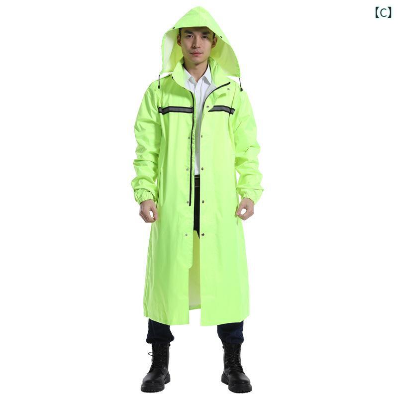 レインコート 男女兼用 メンズ レディース ロング丈 反射材付き 雨合羽 防水 撥水 防風 雨具 カッパ 自転車 バイク 通勤 通学 アウトドア キャンプ 釣り 作業用 軽量 携帯用 おしゃれ シンプル 無地 フード付き 大きいサイズ ゆったり 体型カバ taico-10086916 暮らしのお手伝い サンプル画像2
