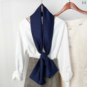 女性 スカーフ ソリッドカラー 汎用性の高さ 春秋 装飾 シルク ロング 夏 薄い 韓国 リボン レトロ 綺麗 おしゃれ 可愛い 長方形 両面
