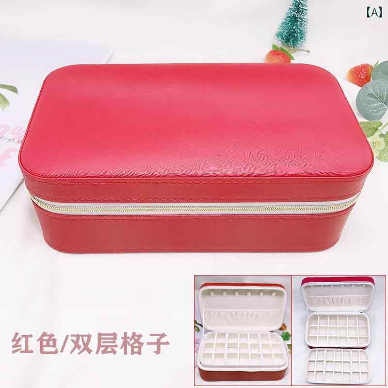 ジュエリー 収納ボックス シンプル 大容量 赤 ゴールド シルバー