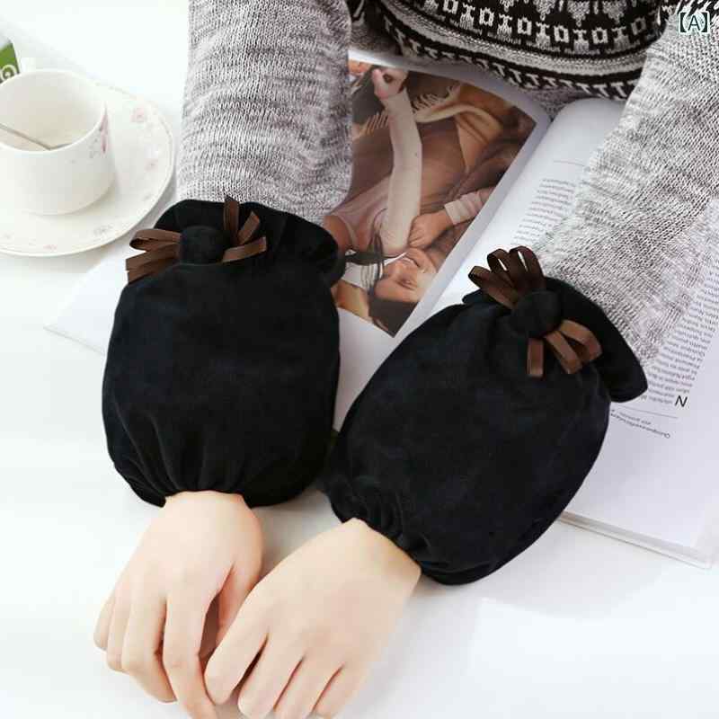暖かい 袖 女性用 秋冬 長 腕の防寒 オフィスワーク 汚れ防止 ハンドスリーブ かわいい 頭 綺麗 可愛い おしゃれ フリーサイズ