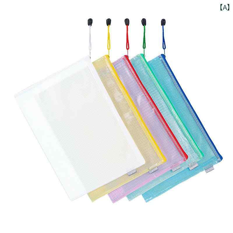 収納袋 10枚パック デリ 透明 A4 大容量 情報 方眼 試験 紙 保存 アーカイブ 書類 ジッパー バッグ 事務 用品 学生用