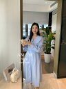 マタニティシャツ ワンピース ゆったり 韓国ファッション 甘々 天使 カジュアル シンプル ライトブルー