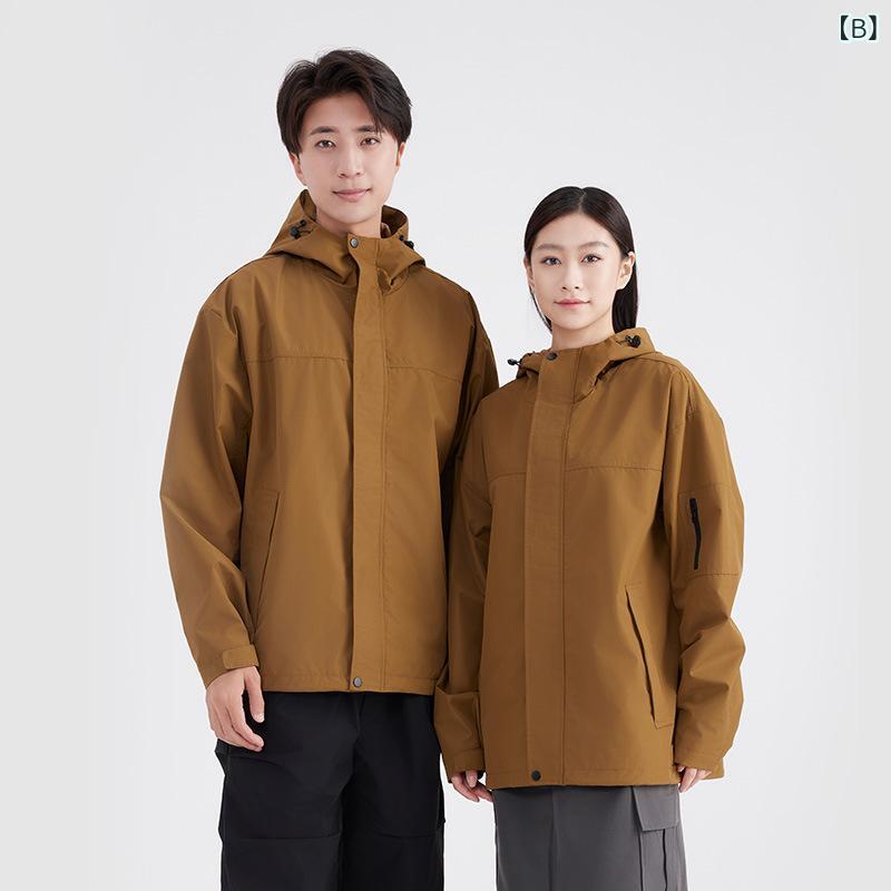 暮らしのお手伝いのマウンテンパーカー メンズ レディース 男女兼用 ウィンドブレーカー アウター 登山服 釣り ウェア アウトドア キャンプ 雨具 防風 防汚 薄手 軽量 ナイロンジャケット ジャンパー 切り替え 撥水性 通気性 大きいサイズ ゆったり 体型カバー 二の腕｜アングル2
