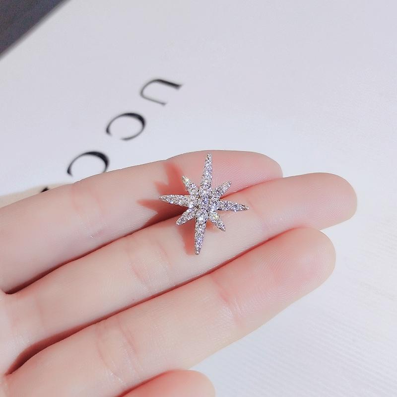 シャツ 襟 ブローチ 八 芒 星 衣類 装飾 スーツ シンプル ピン ボタン セーター ファッション アクセサリー 混合素材 綺麗 可愛い おしゃれ