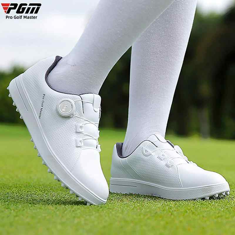 レディース ゴルフシューズ 秋 スニーカー 防水 滑り止め スパイク スポーツ シンプル ホワイト