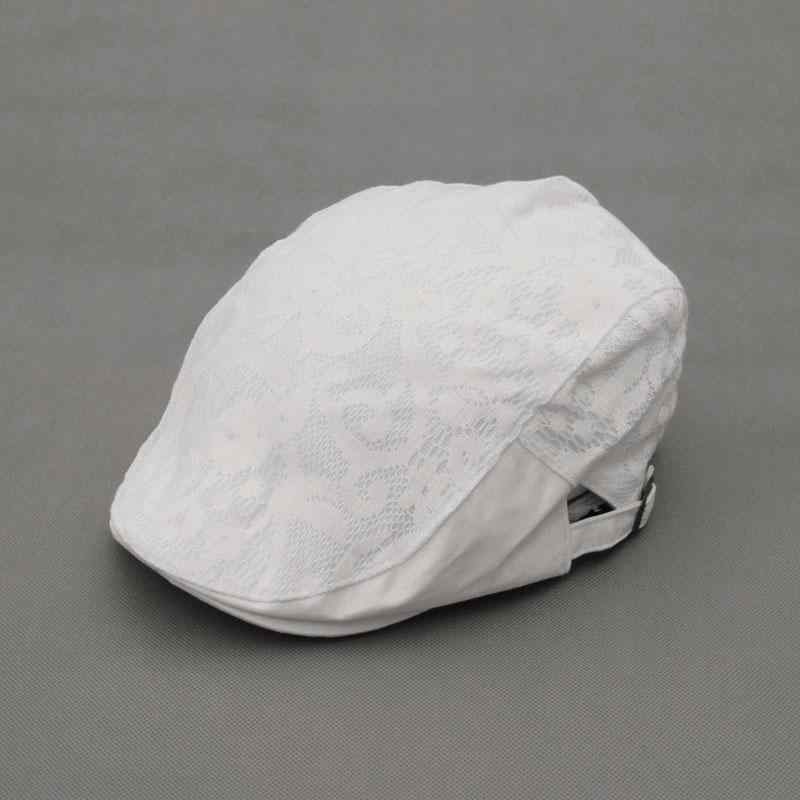 女性 ベレー帽 フォワード ハット 夏 ひさし キャップ レース ホワイト ブラック アプリコット