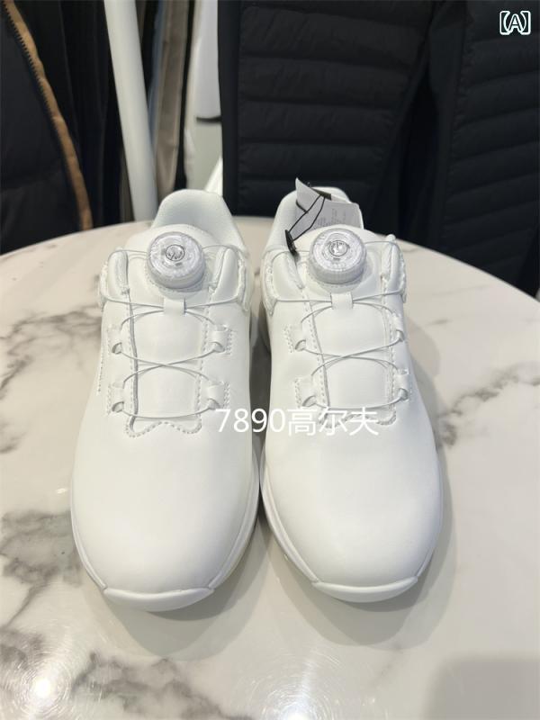 メンズ ゴルフシューズ カップル用 男女兼用 春 W ANGLE 回転式 自動 バックル付き 滑りにくい スニーカー 韓国 購買 綺麗 おしゃれ 白 黒