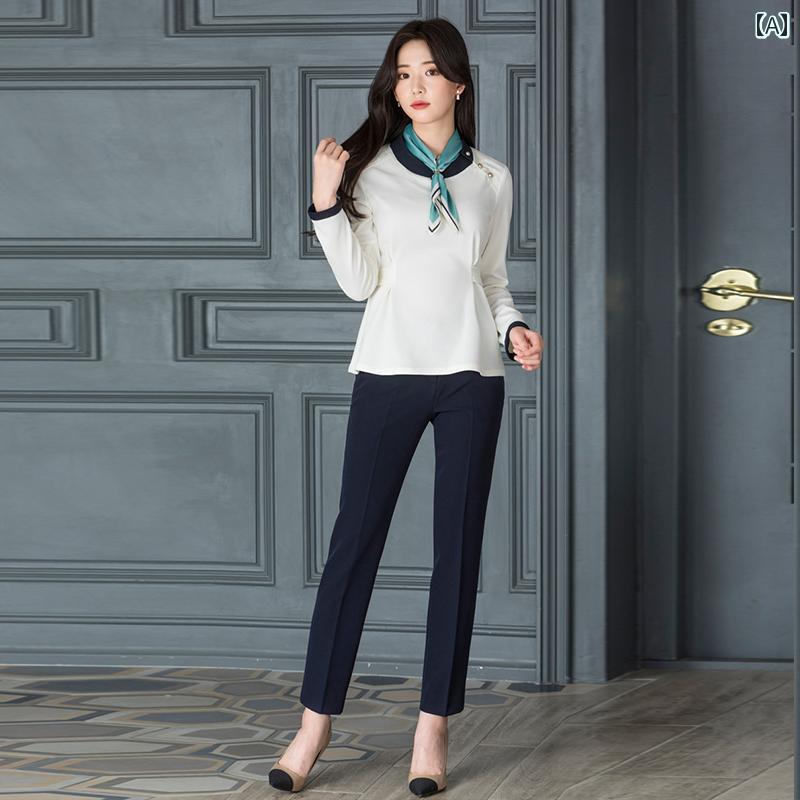 女性 ニットスーツ 医療 コンサルタント 作業 服 秋冬 美容室 マネージャー フロント デスク プロ