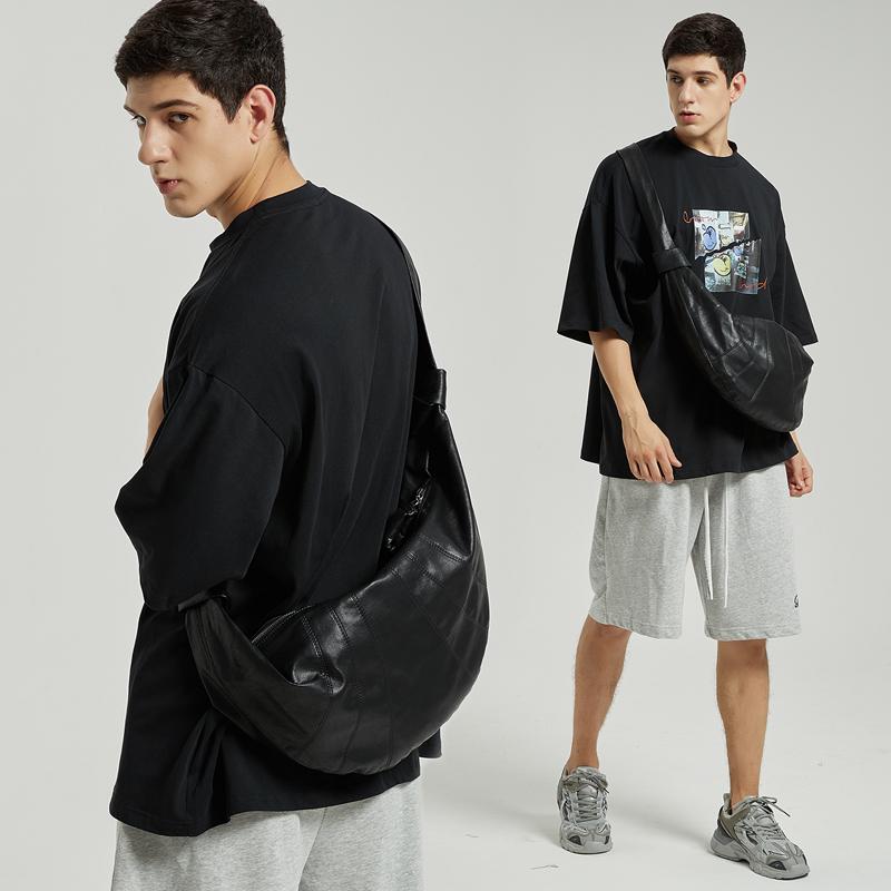 メンズ 防水バッグ フランス チェスト クロス ボディバッグ クロワッサン レザー 大きいサイズ