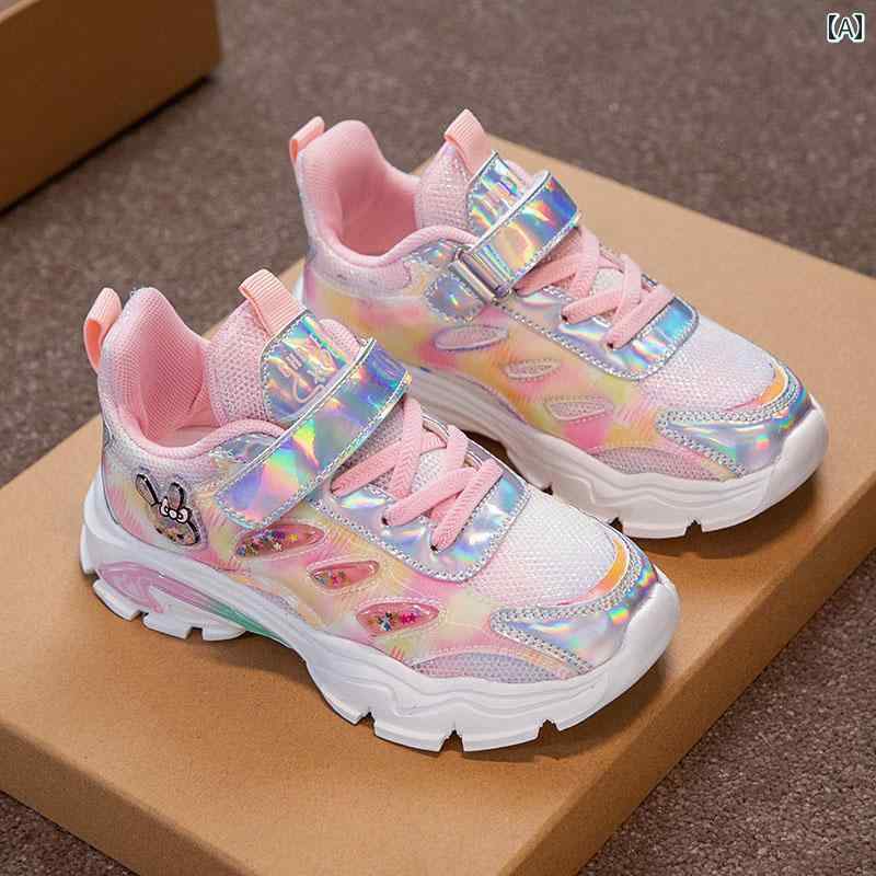 スニーカーピンク パフォーマンス シューズ 子供 靴 女の子 春 ホワイト 男の子 学生 レジャー カジュアル オールシーズン 秋 メッシュ 通気性 滑りにくい プリンセス