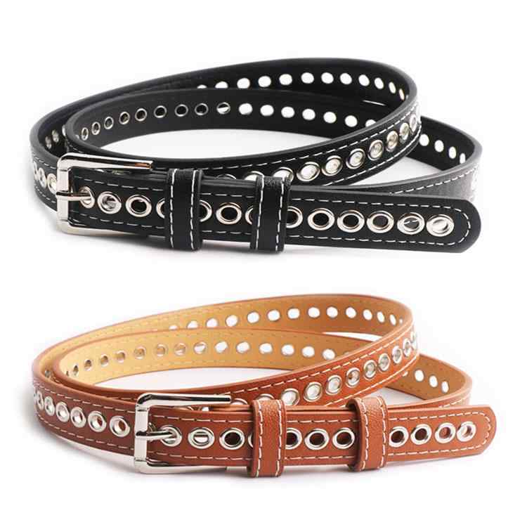 女性 ベルト 韓国フル ホール 薄い 装飾 ジーンズ 大きいサイズ スカート シンプル 黒 白 レッド