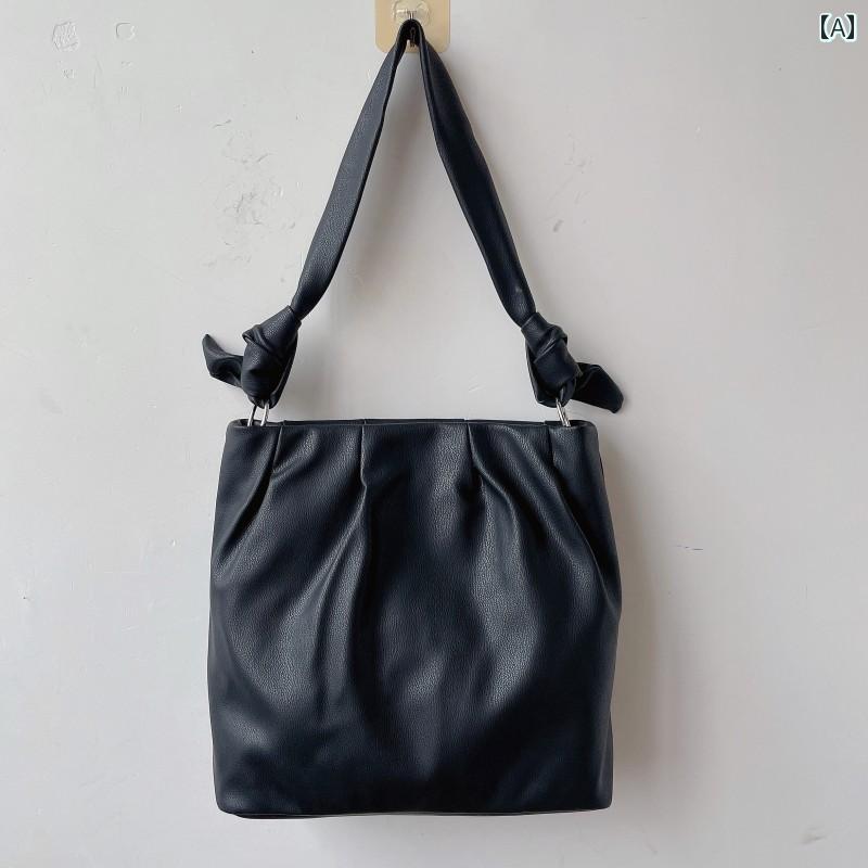 シンプル バッグ ソフトレザー 軽量 ショルダーバッグ トートバッグ ジッパー 大きめ レディース ブラ..