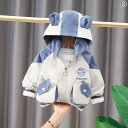 男の子用 コート 春秋 2 子供用 ウインドブレーカー おしゃれ 1歳 ベビー服 トップス アニメーション レジャー フード付き