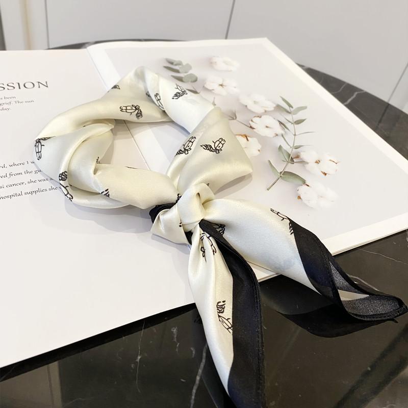 女性 スカーフ おしゃれ 柄付き シンプル ファッション フォーマル カジュアル シルク風 メンズレディ..