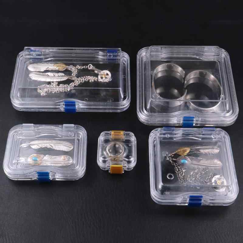 透明 ジュエリー 収納ボックス ゴロス シルバー ネックレス イヤリング ブレスレット 酸化 防止 シンプル